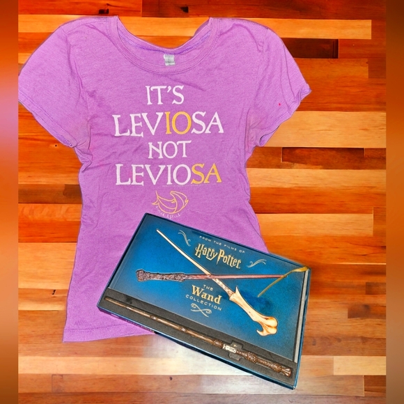 Warner Bros. Shirts & Tops Harry Potter Gift Set Elderwand And Leviosa Tshirt Girls Size Ml